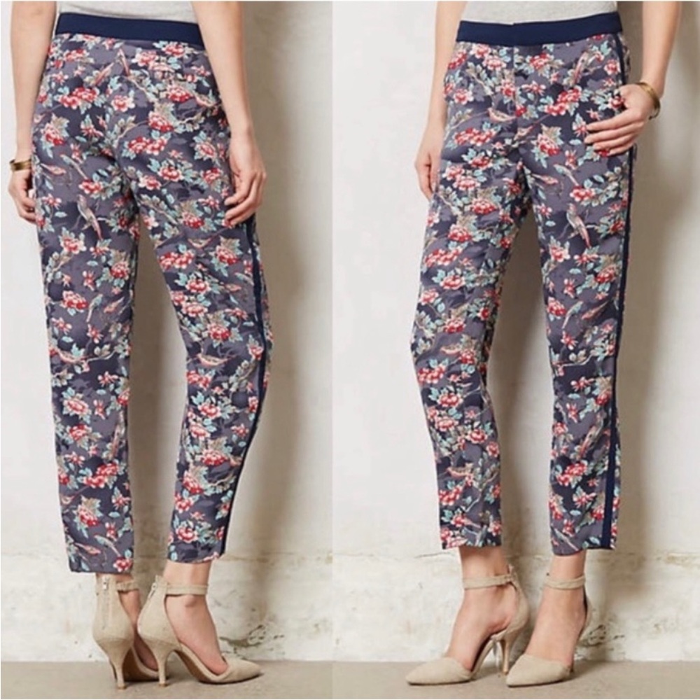 Elevenses Navy Floral Cropped Pants